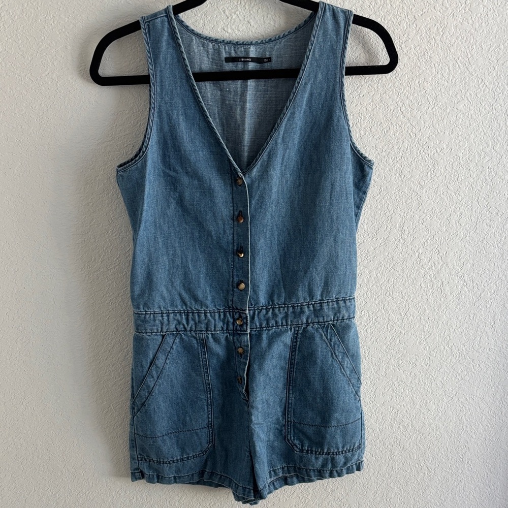 J Brand Blue Denim Romper